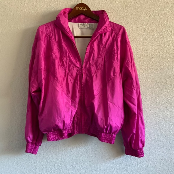 Shimmery Pink Windbreaker Retro Style M - Picture 6 of 6